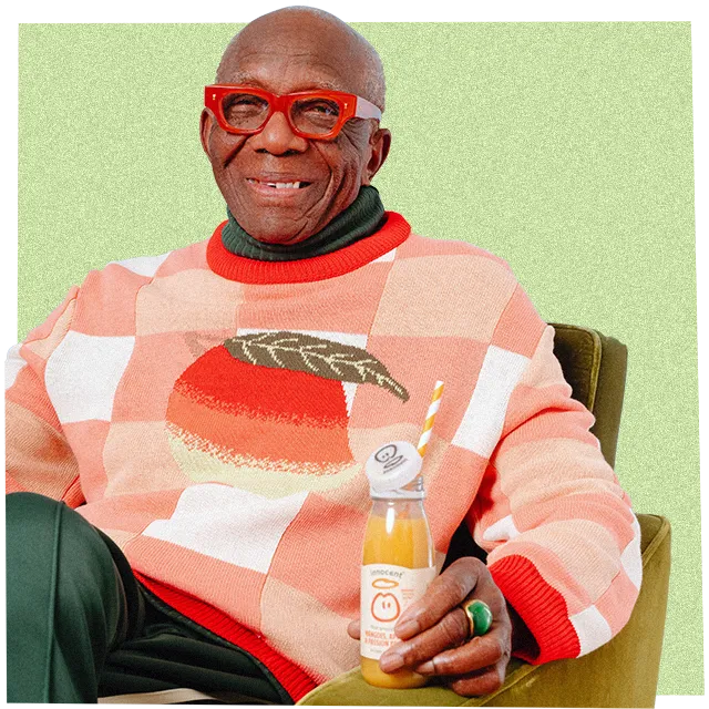 innocent-knitwear-with bottle-of-smoothie